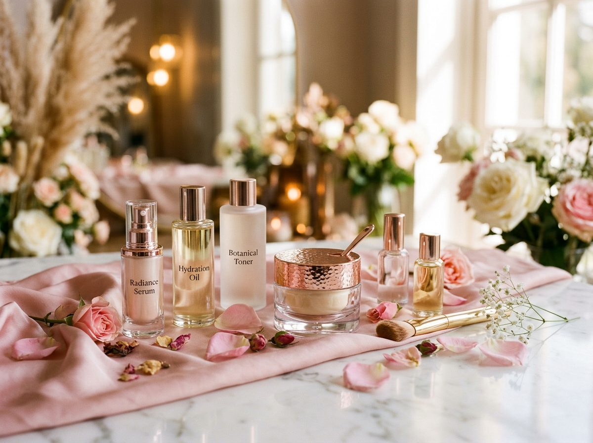 CLAIRVOYANCE aesthetic beauty products and formulations collection on blush silk